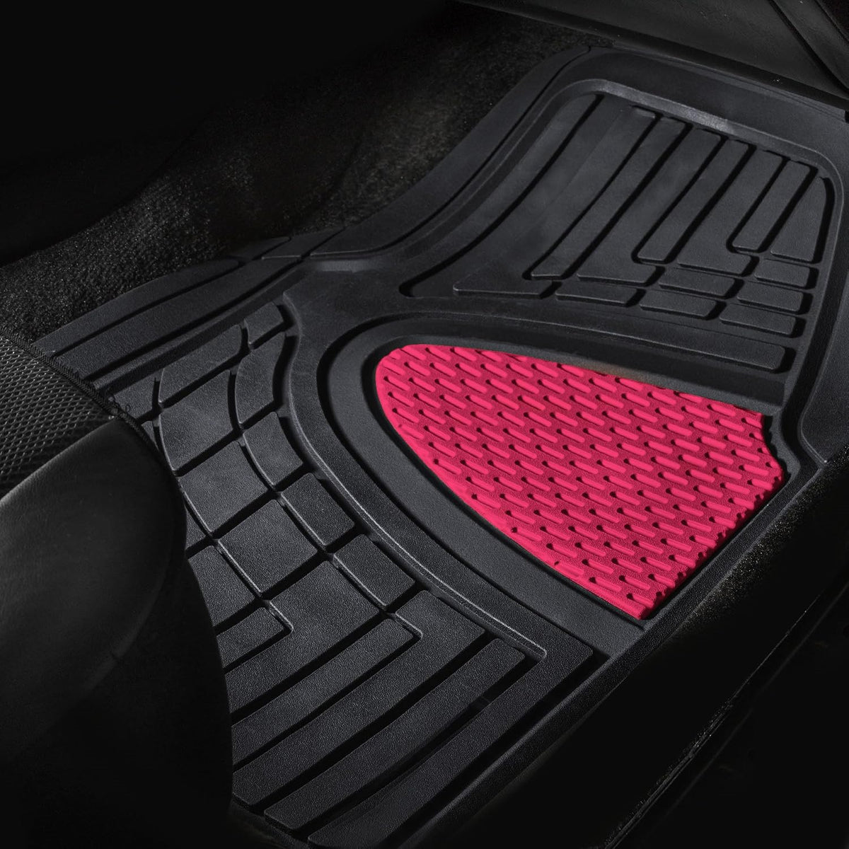 FH Group Automotive Floor Mats - Heavy-Duty Rubber Floor Mats for Cars, Universal Fit Full Set, Climaproof & Trimmable Floor Mats for Most Sedan, SUV, Truck, Black