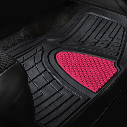 FH Group Automotive Floor Mats - Heavy-Duty Rubber Floor Mats for Cars, Universal Fit Full Set, Climaproof & Trimmable Floor Mats for Most Sedan, SUV, Truck, Black