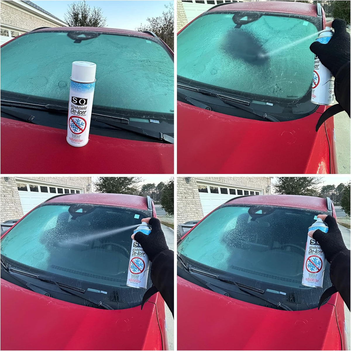 SQ Windshield De-Icer Frost and Snow Remover, 3 Pack, 14.5 oz per can (3)