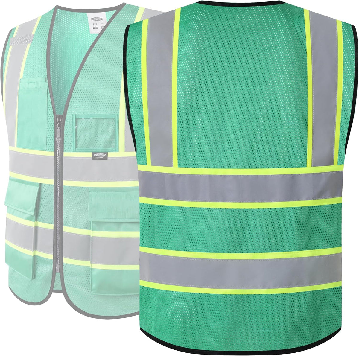JKSafety Safety Vest for men women Hi Vis Reflective Vest with Pockets and Zipper High Visibility Meet ANSI Standard（BX320