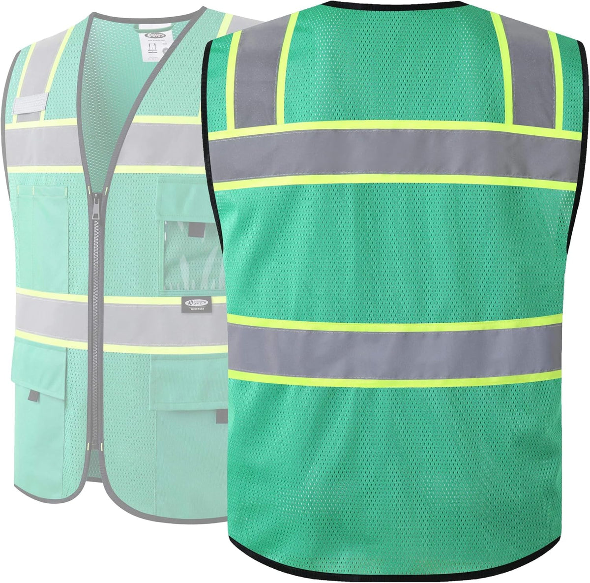 JKSafety Safety Vest for Men Women Hi Vis Relfective Vest with Pockets High Visibility Meet ANSI Standard
