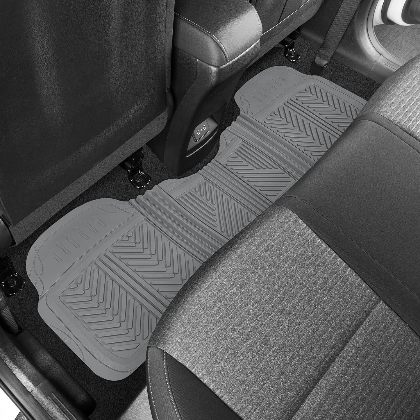 Motor Trend FlexTough Performance All Weather Rubber Car Floor Mats - 3 Piece Floor Mats Automotive Liners for Cars Truck SUV, Heavy-Duty Waterproof (Black)