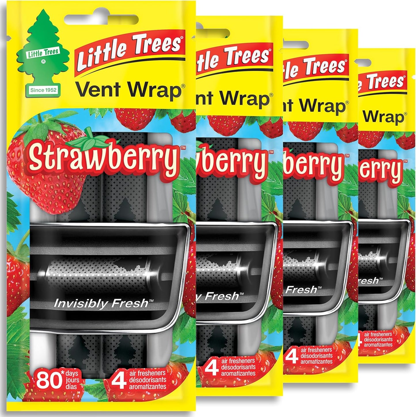 LITTLE TREES Car Air Freshener | Vent Wrap Provides Long Lasting Scent, Invisibly Fresh | New Car Scent, 16 Air Fresheners