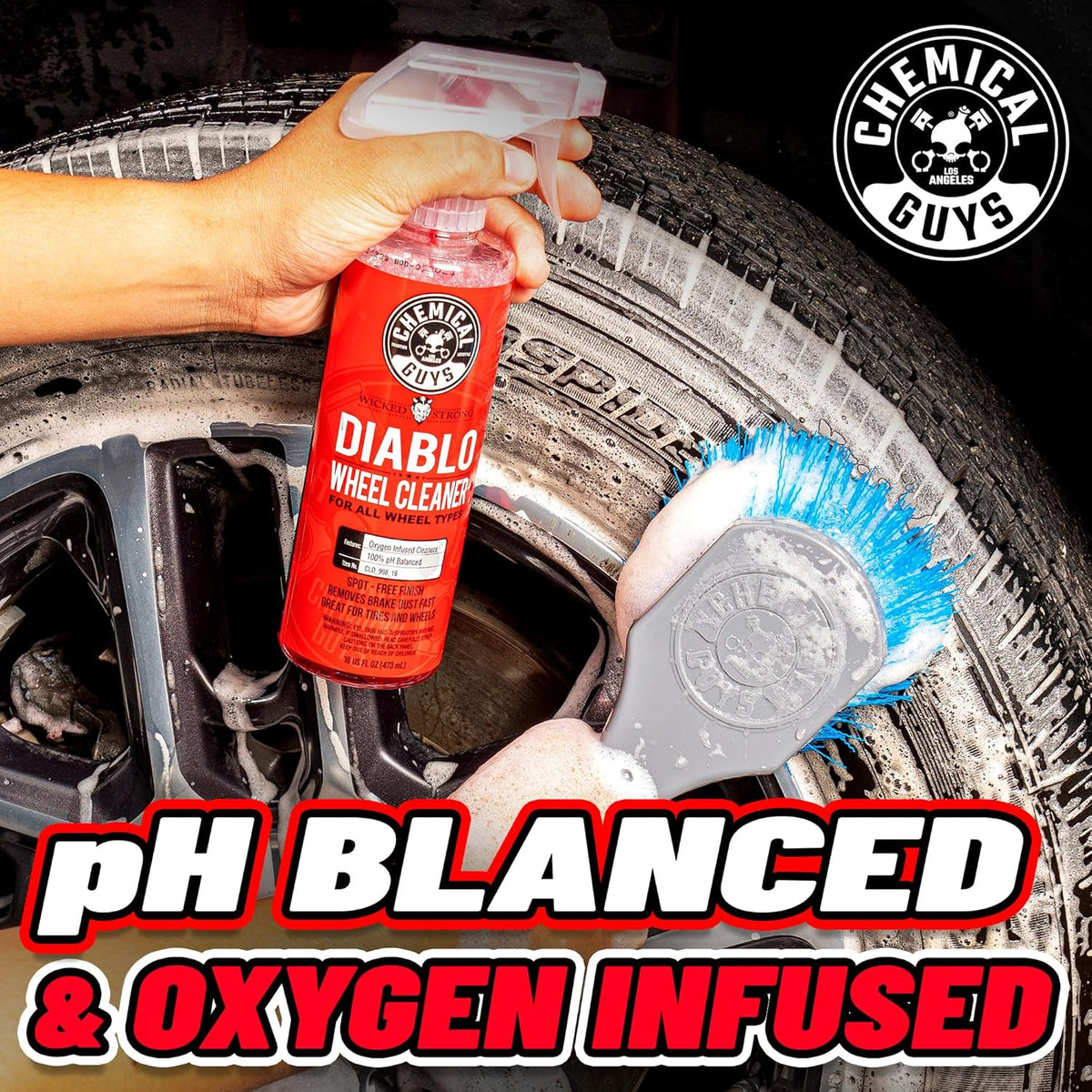 Chemical Guys Diablo Wheel Cleaner Spray - 2 Pack 16 oz Bottles, Safe on All Wheel & Rim Finishes, Sprayable Formula Removes Brake Dust, Dirt & Grime, Car Care for Trucks, SUVs, Motorcycles & RVs