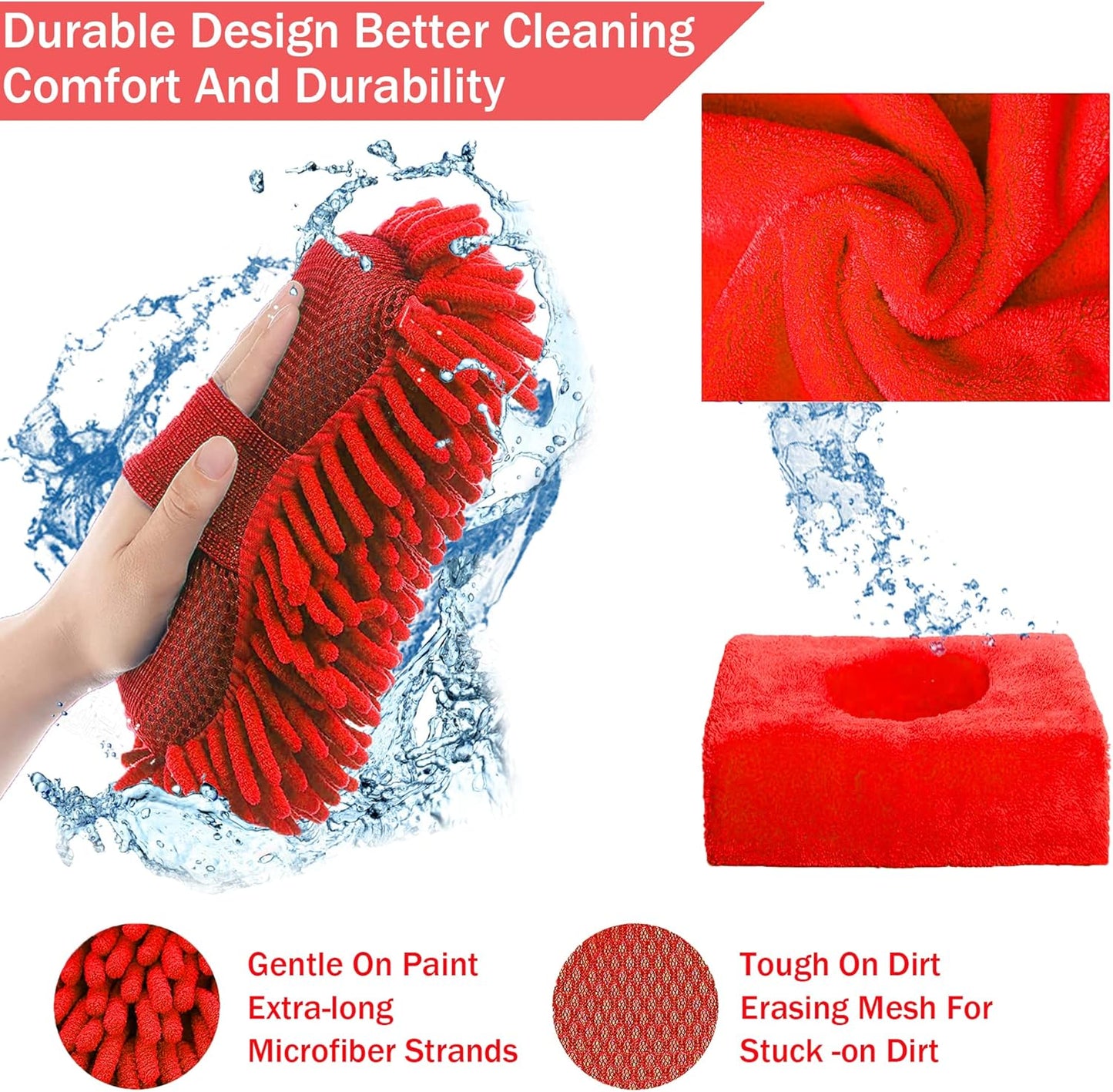 LIANXIN Car Wash Kit Car Wash Cleaning Kit with Car Wash Foam Gun Microfiber Sponge and Towels Tire Brush Built, Car Foam Gun, Car Cleaning Tool