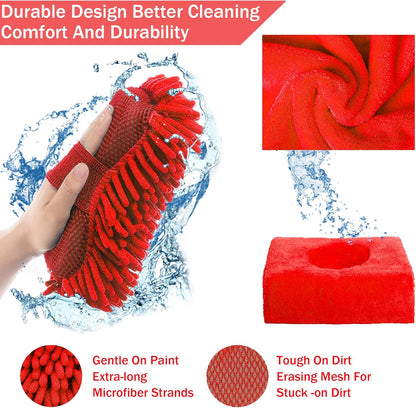 LIANXIN Car Wash Kit Car Wash Cleaning Kit with Car Wash Foam Gun Microfiber Sponge and Towels Tire Brush Built, Car Foam Gun, Car Cleaning Tool