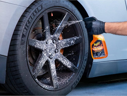 Meguiar's Hot Rims Aluminum Wheel Cleaner, Deep Foaming Rim Cleaner Spray Formulated to Effectively Clean Uncoated Polished Aluminum, Anodized, and Powder-Coated Wheels, 24 Oz