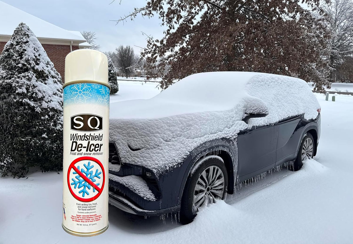 SQ Windshield De Icer Frost and Snow Remover, 14.5 oz per can (12)