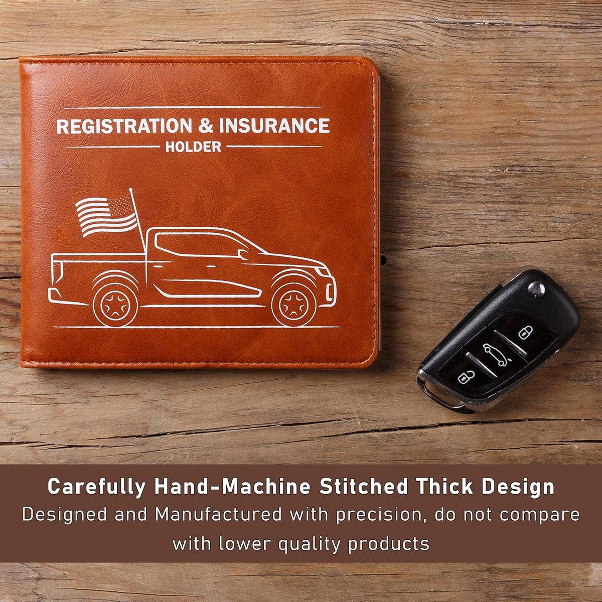 CANOPUS Car Registration & Insurance Holder with Magnetic Closure, Vehicle Document Organizer, Auto Glove Box Wallet, Includes 2 EZ Pass Strip Sets – Truck