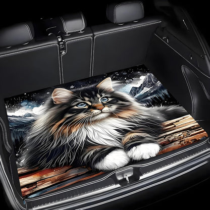 Universal Car Trunk Mat 29" x 39",Purple Colorful Flowers All Weather Trunk Protection Cargo Liner, Durable Cargo Mat Rear Trunk Liner,Stylish Vehicle Interior Accessories Suitable for Most Car Models