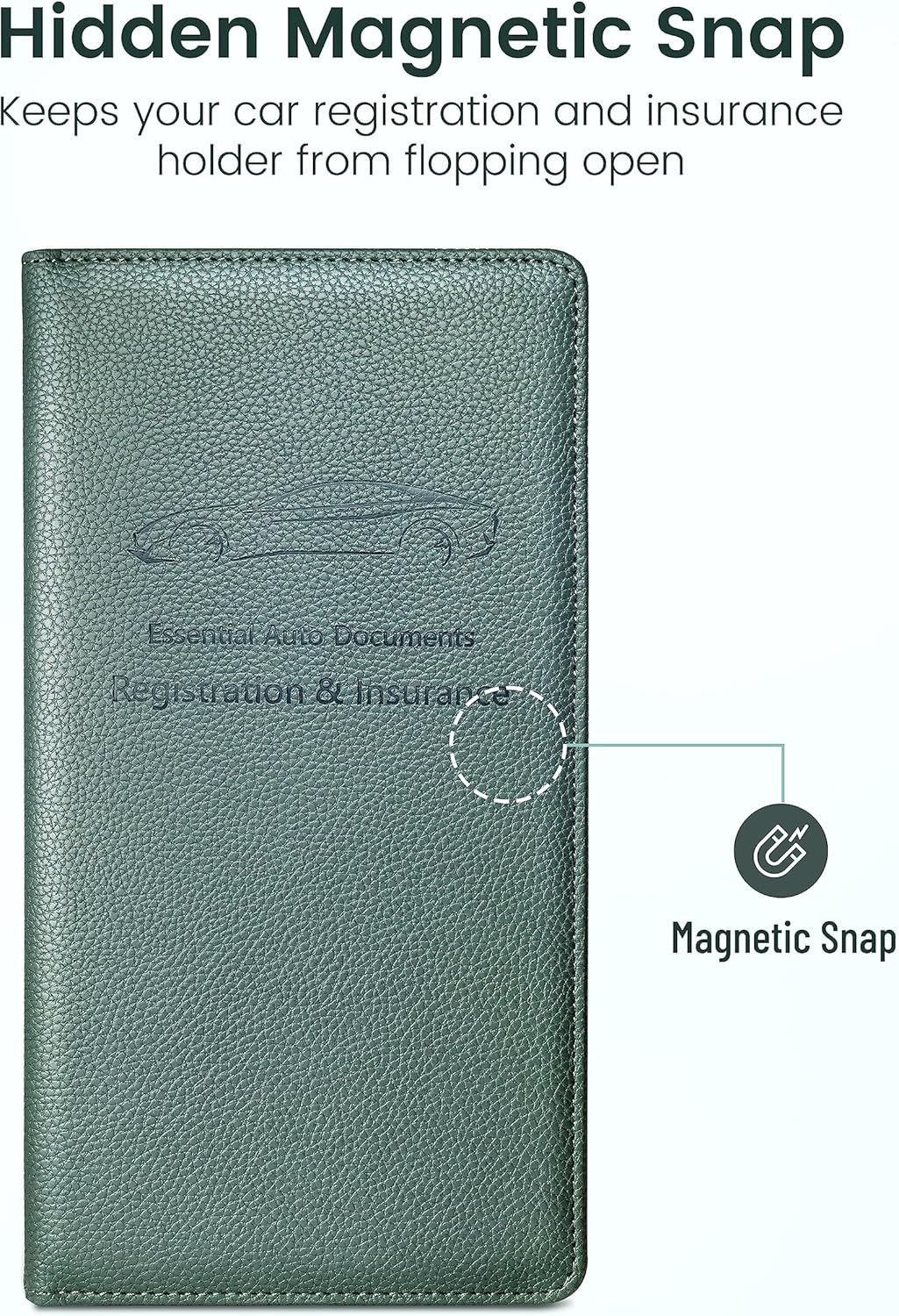 Yarnic Car Registration and Insurance Holder, Pu Leather Car Registration and Insurance Card Holder Car Document Holder for Cards, Essential Document, Driver License (Pink)
