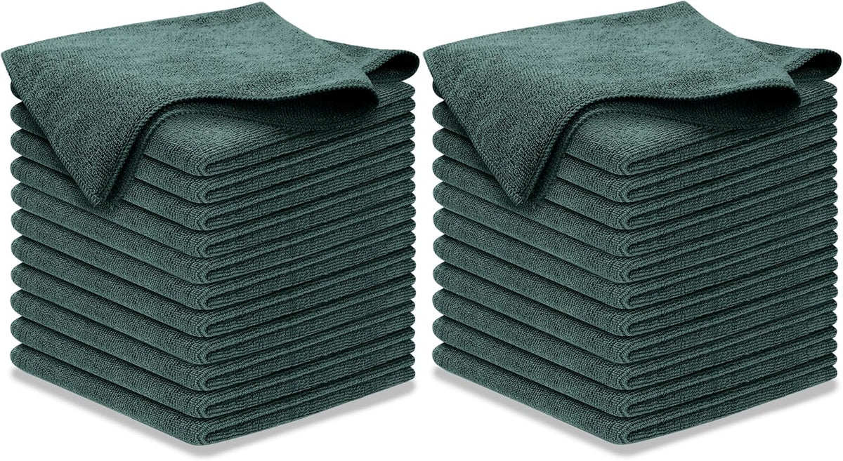 USANOOKS Premium 300GSM Microfiber Cleaning Cloth - 12.5"x12.5" High Performance - 1200 Washes, Ultra Absorbent Microfiber Towels for Cars Undercarriage, Rims & Engine Bay Cleaning - Microfiber Cloth