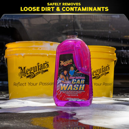Meguiar's Deep Crystal Car Wash - Car Wash Shampoo that Cleans Paint, Enhances Gloss, and Preserves Wax Protection, pH Balanced Car Wash Soap with Excellent Foaming Action, 64 Oz