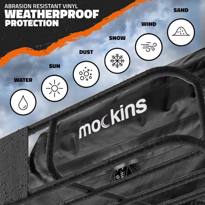 Mockins 16 Cu Ft Weatherproof No Rack Rooftop Cargo Carrier Bag 45"x34"x18" | Rooftop Cargo Bag for Top of Car | Car Topper Luggage Carrier Waterproof Set w/ Accessories | Vehicle Soft-Shell Carriers