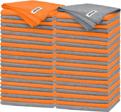 FIXSMITH Microfiber Cleaning Cloth - Pack of 50, Microfiber Towels for Cars 16 x 12 in, Highly Absorbent Cleaning Rags, Lint-Free, Streak-Free Cleaning Cloths for Car Kitchen Home Office