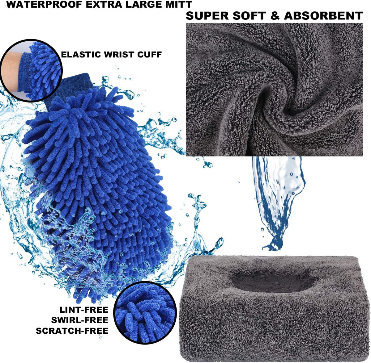 22Pcs Car Wash Cleaning Tools Kit Car Detailing Set with Blue Canvas Bag Collapsible Bucket Wash Mitt Sponge Towels Tire Brush Window Scraper Duster Complete Interior Car Care Kit