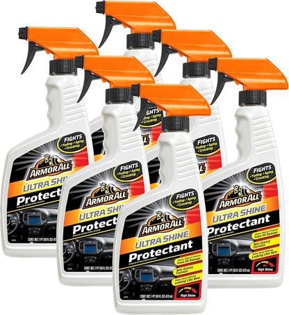 Armor All Interior Car Cleaner Spray Bottle, Protectant Cleaning for Cars, Truck, Motorcycle, Ultra Shine, 16 Fl Oz, Pack of 6, 10345
