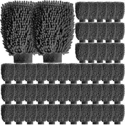 24 Pack Car Wash Mitt Bulk Microfiber, 10'' x 8'' Chenille Car Wash Mitt Gloves, Scratch Free Double Sided No Lint No Marks for Truck SUV and All Vehicle Surfaces (Blue)