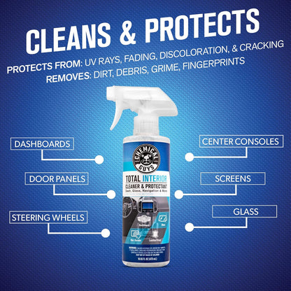 Chemical Guys Total Interior Cleaner Variety Kit With Storage Bag New Car And Black Cherry Scents Microfiber Towels Giftable Car Care Set