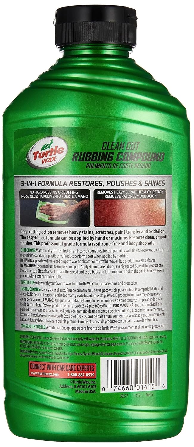 Turtle Wax T-415 Premium Grade Clean Cut Rubbing Compound - 18 Fl Oz.