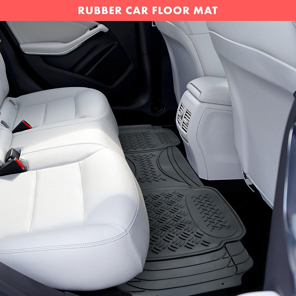VaygWay Heavy Duty Cargo Liner Trunk Floor Mat – All Weather Trunk Protection Floor Mat - Black Rubber Trimmable Durable Cargo Auto Mat – Universal Fit Car SUV Truck Auto