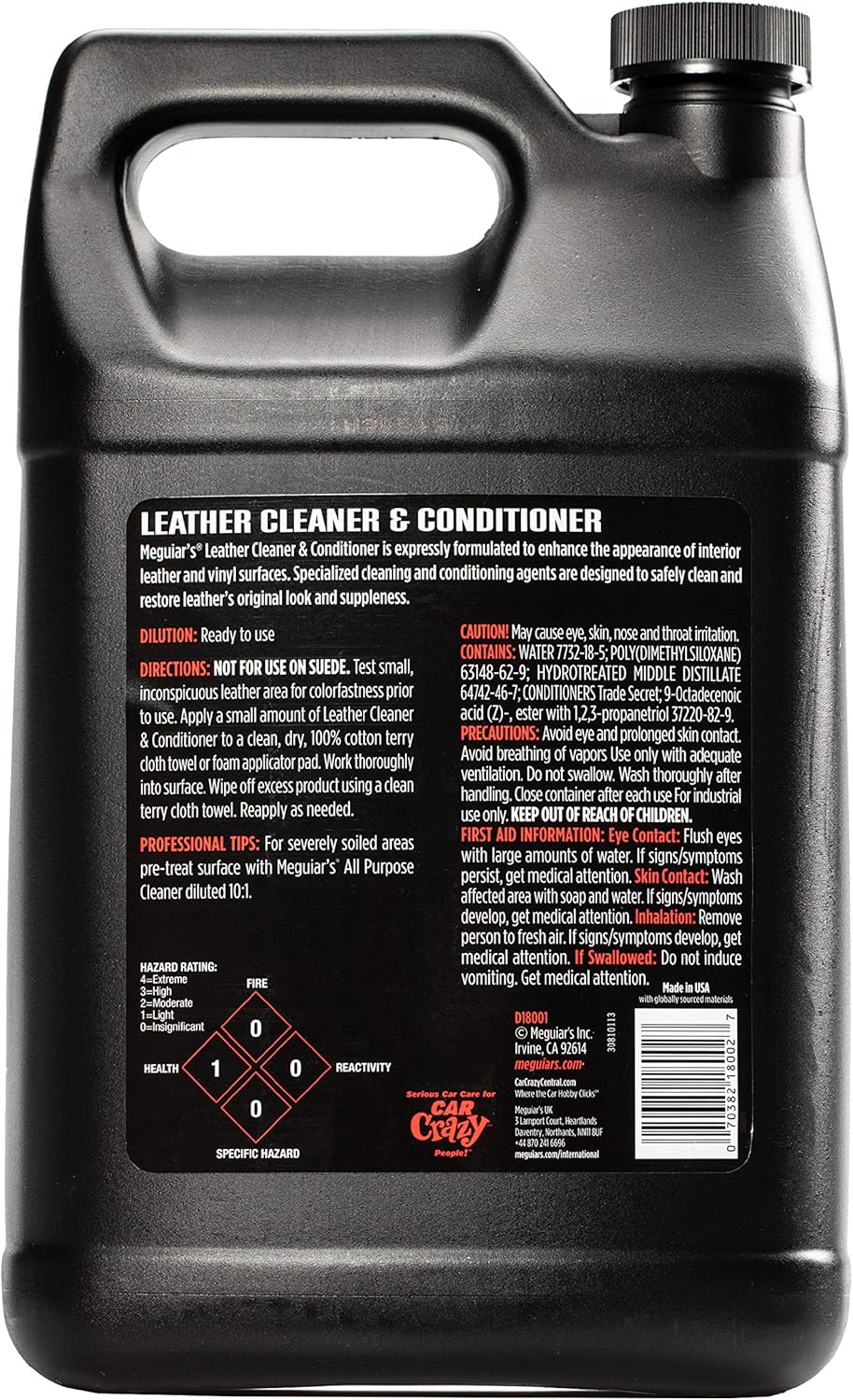 Meguiar's Shampoo Plus, Lubricating Car Wash Soap Lifts Dirt and Grime Off Car Surfaces, Cleans Paint Without Swirling or Scratching, Deepens Gloss and Boosts Shine, 1 Gal