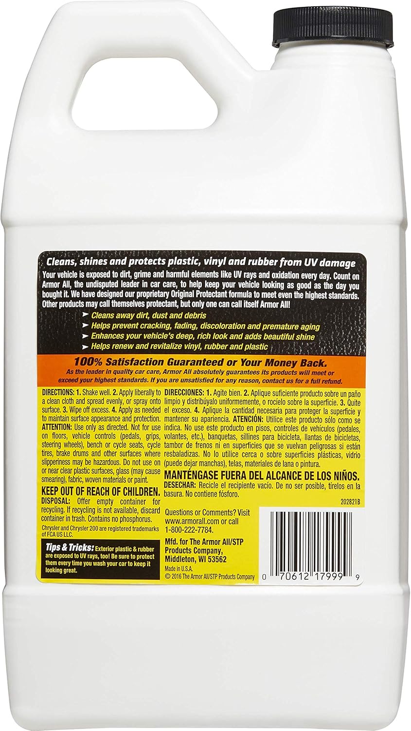 Armor All Car Protectant Refill by Armor All, Car Interior Cleaner with UV Protection, 1 Gal Each, White, 128 Fl Oz (Pack of 1)