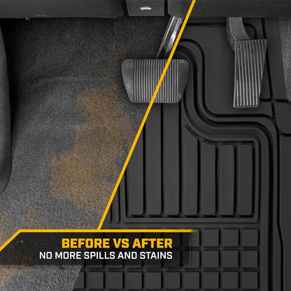 BDK Trim-to-Fit Heavy Duty Cargo Mat - Universal Rubber Trunk Liner for Car, SUV, Van & Truck - Waterproof, Non-Slip, All-Weather Protection, Durable Cargo Floor Mat - 54" x 43.5" x 0.25" - Black