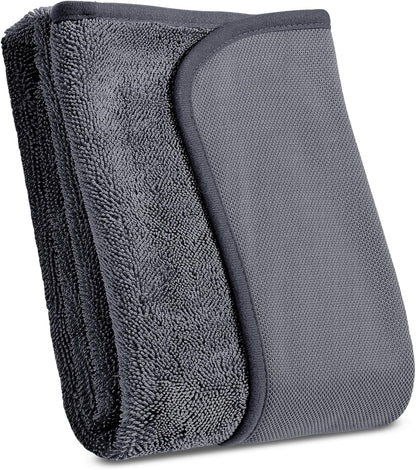 JOYMOOP Microfiber Towels for Cars, 2 Pack 35.4" x 23.6" Car Drying Towel, Dark Gray Reusable Car Towel, Quick Drying Car Microfiber Cleaning Cloth for RVs, SUVs, Trucks