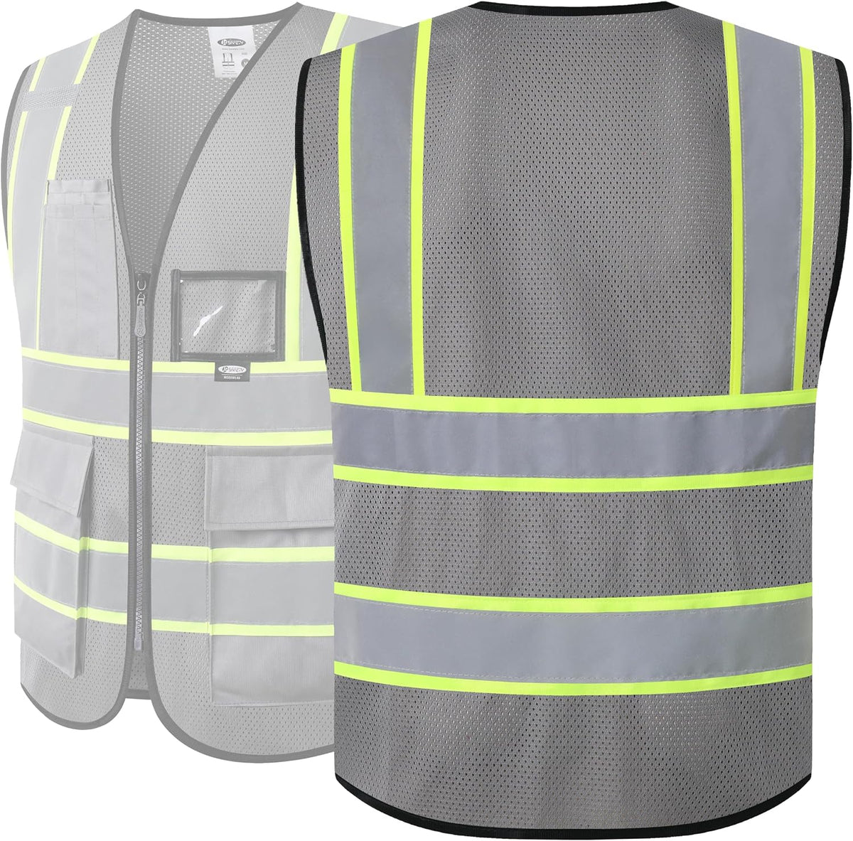 JKSafety Safety Vest for men women Hi Vis Reflective Vest with Pockets and Zipper High Visibility Meet ANSI Standard（BX320