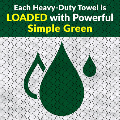 Simple Green Professional Grade Heavy-Duty Cleaning and Degreasing Towels, All-Purpose Cleaning Wipes, 75 count (Pack of 2)