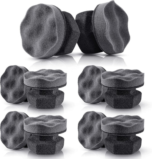 BBTO 10 Pack Tire Dressing Applicator Washable Tire Shine Applicator Dressing Pad Car Detailing Foam Sponge Reusable Tires Cleaner Sponge for No Mess Tires Detailing Supplies