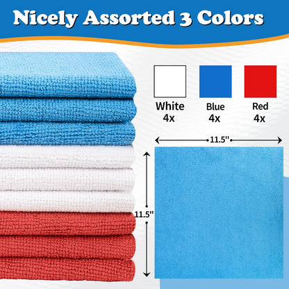 FIXSMITH Microfiber Cleaning Cloth - Pack of 50, Microfiber Towels for Cars 16 x 12 in, Highly Absorbent Cleaning Rags, Lint-Free, Streak-Free Cleaning Cloths for Car Kitchen Home Office