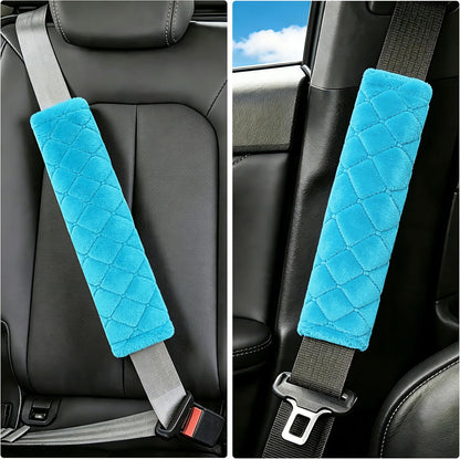 Amooca Soft Auto Seat Belt Cover Seatbelt Shoulder Pad 2 PCS for a More Comfortable Driving Compatible with All Cars and Backpack Black