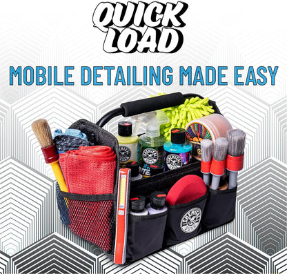 Chemical Guys Quick Load Collapsible Detailing Car Caddy Organizer & Storage – Portable Wash and Garage Organizer for Supplies, Tools and Accessories – Durable Black Design for Cars, Trucks & Home