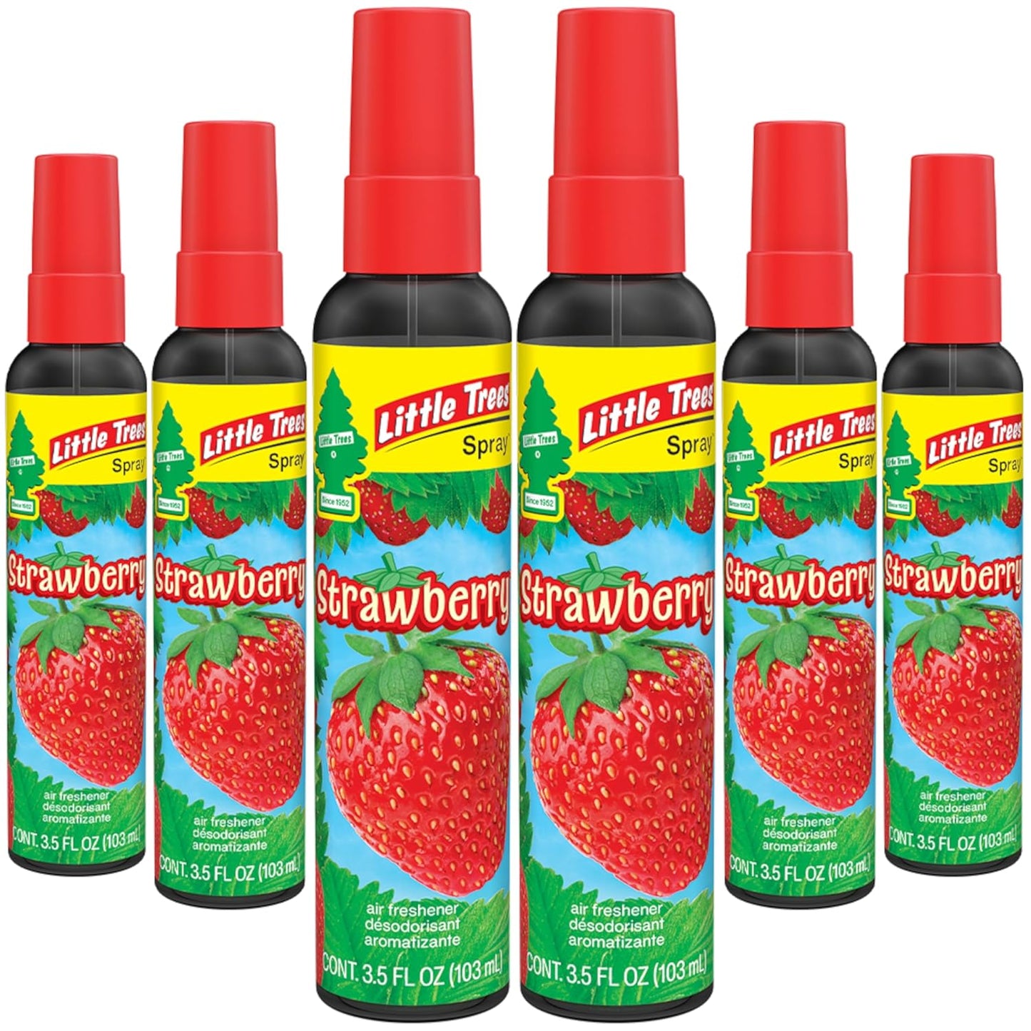 LITTLE TREES Car Air Freshener | Spray Provides a Long-Lasting Scent for Auto or Home | On-the-go Freshness | Black Ice, 6 Air Fresheners