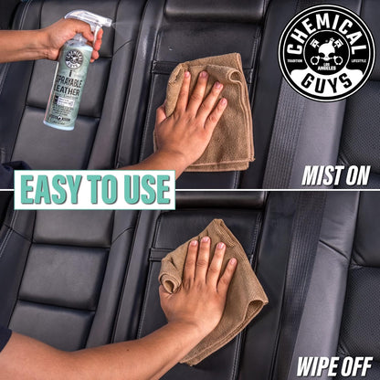 Chemical Guys Sprayable Leather Cleaner and Conditioner in One - Cleans, Conditions, and Protects Leather, Vinyl, Faux & More, Safe for Cars, Furniture & Apparel - 16 oz