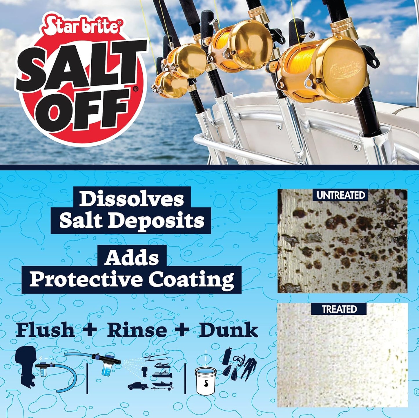 STAR BRITE Salt Off Concentrate - Ultimate Salt Remover Wash & Marine Engine Flush for Boats, Vehicles, Trailers, and More - 128 OZ Gallon (093900N)