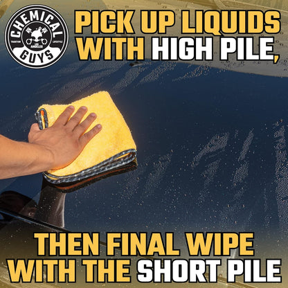 Chemical Guys Professional Grade Premium Microfiber Towels for Cars, Blue, 16" x 16", Ultra-Soft and Scratch-Free Car Detailing Cloths for Trucks, Motorcycles, and More - 3 Pack