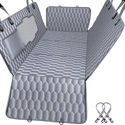 Chumajor Back Seat Extender for Dogs-Supports 400lb,Waterproof Dog Car Seat Cover Hard Bottom-Detachable,600D Heavy Duty Scratch Proof Nonslip Soft,Dog Hammock for Car,SUVs