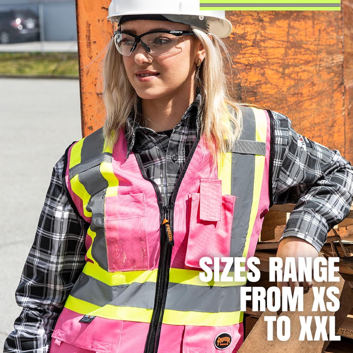 Pioneer Safety Vest for Women With Pockets - Hi-Vis Reflective Tape - For Construction