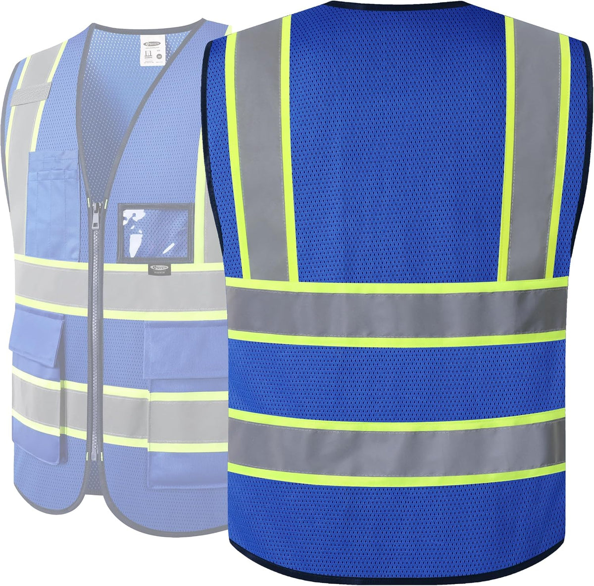 JKSafety Safety Vest for men women Hi Vis Reflective Vest with Pockets and Zipper High Visibility Meet ANSI Standard（BX320