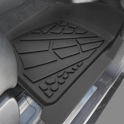 KARPAL Floor Mats for 2007-2013 Chevy Silverado & GMC Sierra 1500 Crew Cab / 2007-2014 2500/3500 HD(Footwell Coverage), All-Weather TPE Custom Fit Floor Liners Car Accessories
