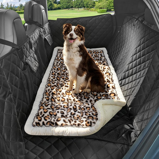 Backseat Dog Bed Mat for Car, Dog Car Seat Cover for Back Seat, Pet Car Blanket Soft and Comfortable, Bottom Non-Slip, Washable Travel Pet Mat for Cars Trucks and SUVs