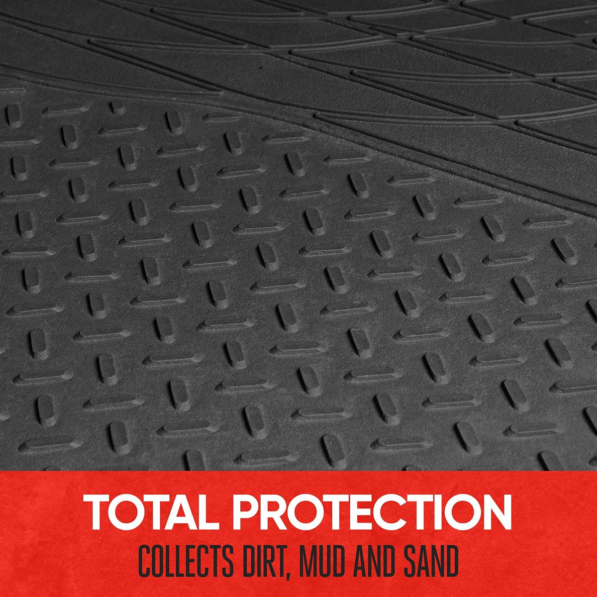 Motor Trend FlexTough SUV Cargo Liner & Car Trunk Mat - Universal Trim-To-Fit All Weather Cargo Mats for Back of SUV - SUV Trunk Mat & Trunk Liner Floor Mat Cargo Cover - Trunk Cover 47.5"in x 32.2"in