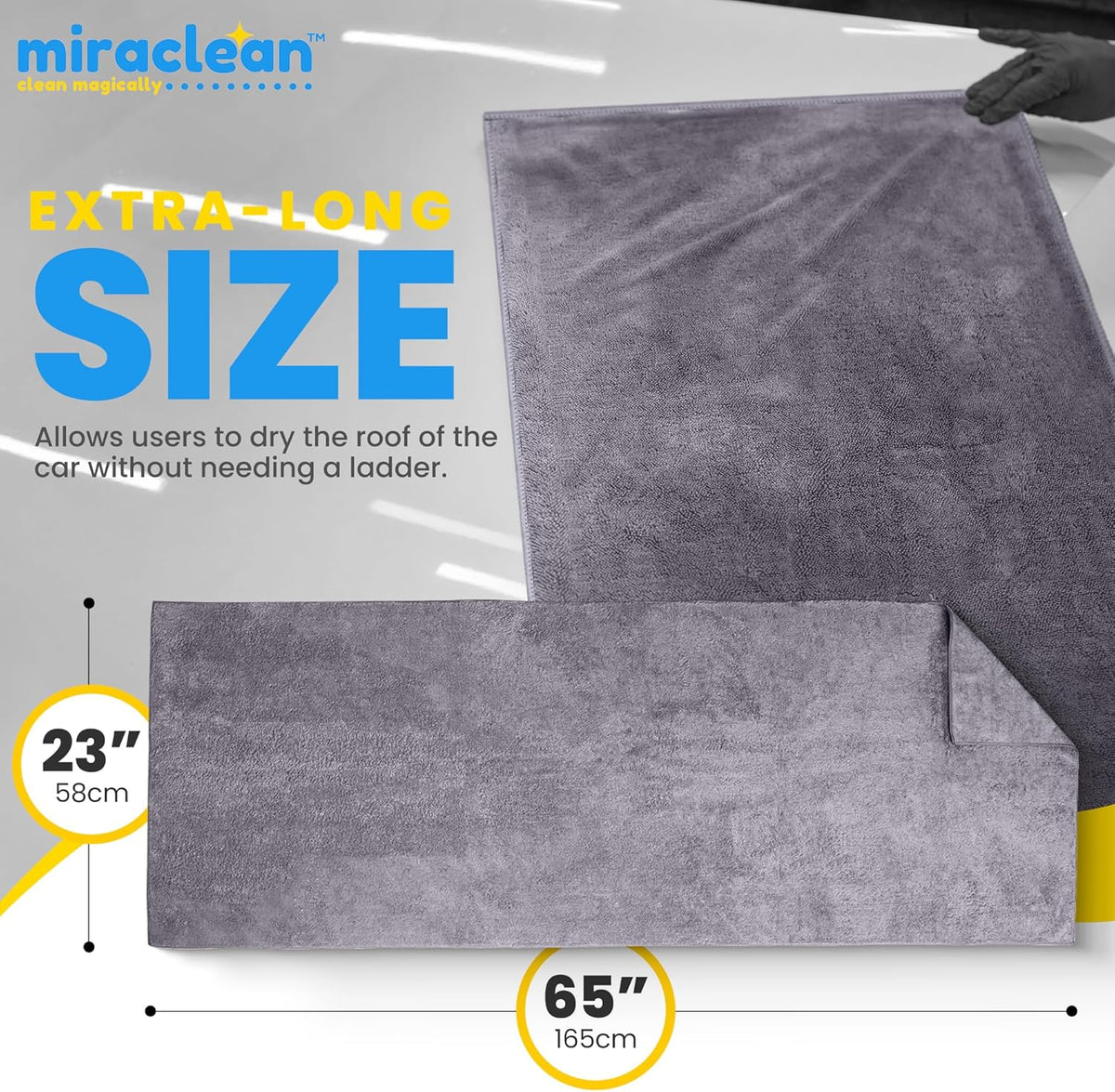 Microfiber Towels for Cars - 15.7" x 15.7" inches, Highly Absorbent Professional Grade Drying Towel Set for Superior Cleaning and Drying Performance - Car Drying & Kitchen Towel - Pack of 3