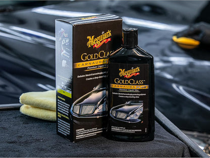 Meguiar's Gold Class Carnauba Plus Premium Liquid Wax Kit, Car Detailing Kit with a Pure Carnauba Wax Blend and a Foam Applicator Pad for Keeping Glossy Paint Protected Like a Pro, 16 Oz Bottle