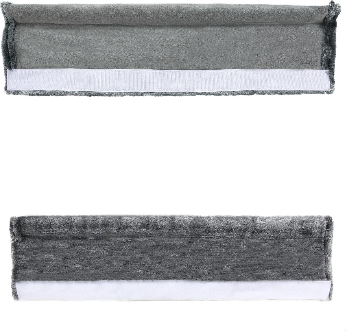 Amooca Soft Faux Fur Universal Fit Seatbelt Cover Car Truck SUV Airplane Seat Belt Shoulder Pad for Carmera Backpack Straps Neck Cushion Protector 2 Pack 10.5in Dark Gray