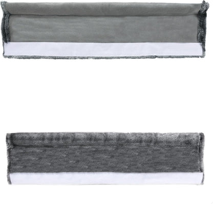 Amooca Soft Faux Fur Universal Fit Seatbelt Cover Car Truck SUV Airplane Seat Belt Shoulder Pad for Carmera Backpack Straps Neck Cushion Protector 2 Pack 10.5in Dark Gray