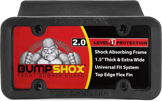 BumpShox - The Original Front Bumper Guard & Front Bumper Protection License Plate Frame. Tougher Than Steel! (BumpShox MAX (2.0" Thick))